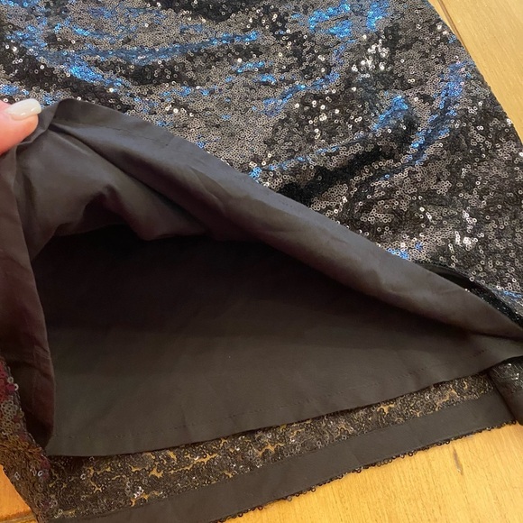 Open Edit Women’s Black Sequin Mini Dress Adjustable  Straps New Small - Picture 7 of 16